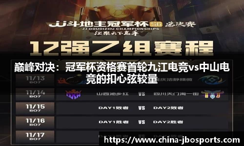 巅峰对决：冠军杯资格赛首轮九江电竞vs中山电竞的扣心弦较量